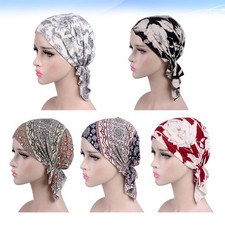  5 Pcs Head Scarf Wrap Cappello Cotone Da Donna Chemio Stampato Vintage