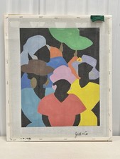 Tela punto ago dipinta a mano