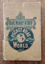 Atlas 1887 Rand McNally & Co.'s Pocket Atlas of the World - Pagine colorate mappe
