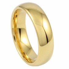 Fede nuziale oro tungsteno massiccio a forma di fascia oro 6 mm anello di fidanzamento matrimonio