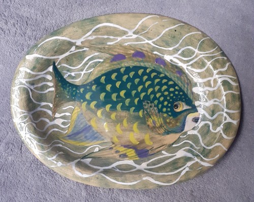Piatto poisson dipinto mano - piatto,