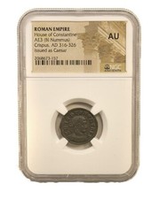 NGC AU Roman AE3 Crispus AD 316-326 NGC Antichi Certificati Bi Nummus