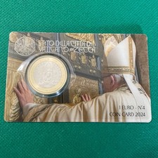 2024 Vaticano 1 Euro Coin Card N. 4 Pontificato Papa Francesco Porta Santa