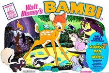 Poster Stampa Manifesto Locandina Cinema Film Walt Disney Bambi Misura 50x70 Cm.