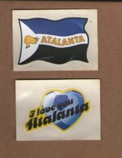 Supercalcio 1985 - Atalanta - bandiera  e slogan - Panini 