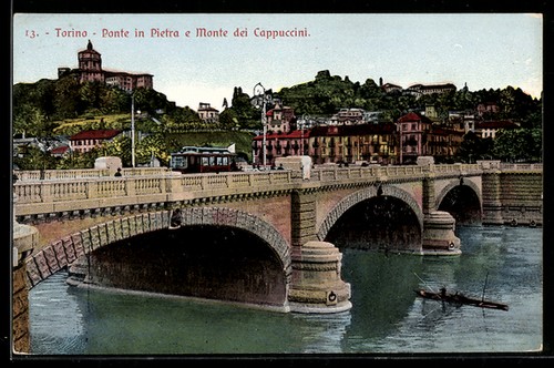 Cartolina torino ponte in - torino,,