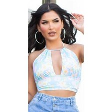 Donna Laccio Al Collo Crop-Top