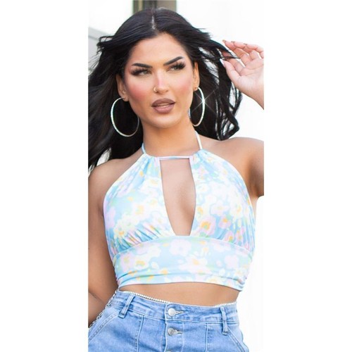 Donna laccio collo - collo, crop-top