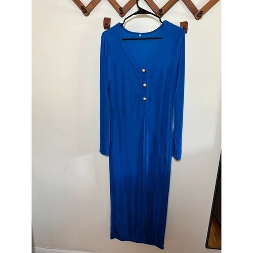 Maxi abito blu cobalto con