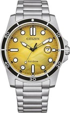 CITIZEN Acciaio Inox Marine 1810 Eco Drive Giallo Uomo Aw181689X Nuovo
