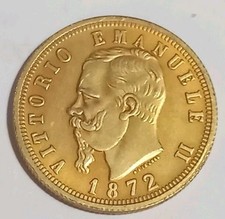 REGNO D'ITALIA RIPRODUZIONE MONETA 100 LIRE NO ORO - VITTORIO EMANUELE II° 1872