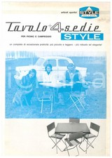 1970 ca MILANO- Plastica STYLE  - Tavolo + 4 sedie picnic e campeggio *Volantino