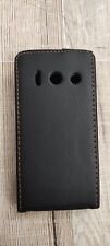custodia eco PELLE nera HUAWEI ASCEND Y300  flip case protezione