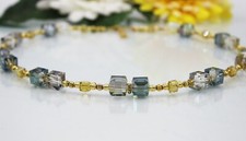 Collana Cubi Perle Vetro Strass Perle Collana Gioiello Elegante Donna #B068