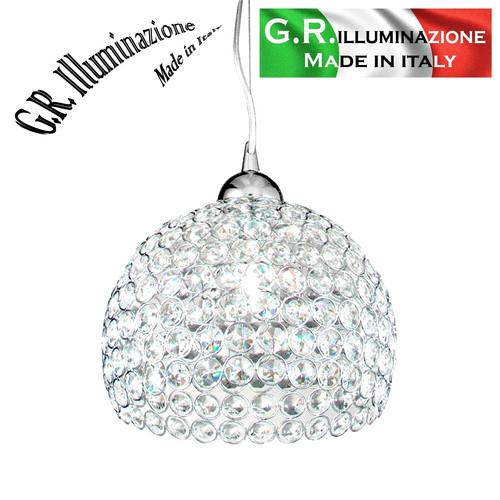 Lampadario moderno cromato - lampadario,