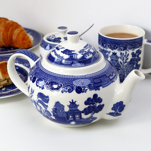 Blue willow teapot litre - blue, 1