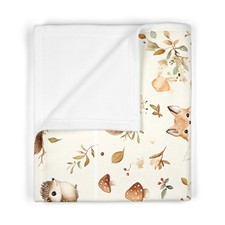 Coperta Neonato Woodland Volpe e Riccio | Lancio Asilo Nido in Pile