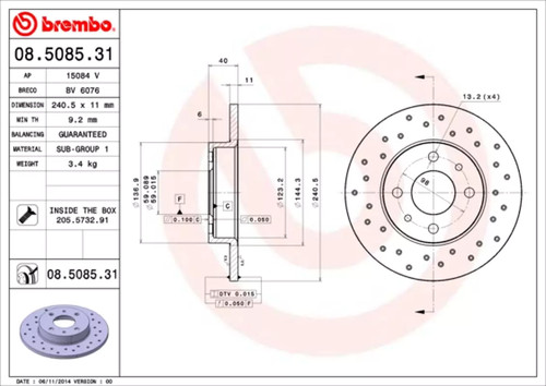 Set freni disco brembo - disco,