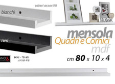MENSOLA PARETE QUADRI CORNICI PORTA FOTO LIBRI LEGNO PENSILE DOU MODERNO 80*10*4