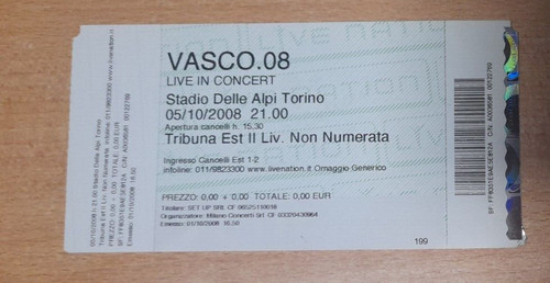 Biglietto concerto vasco rossi - biglietto,