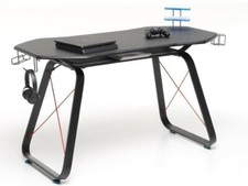 Scrivania nera piano in vetro