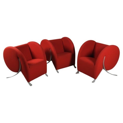 Virgola red armchairs - “virgola”,