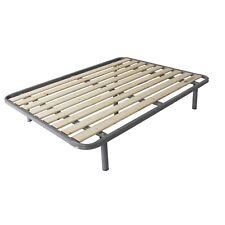 RETE MATRIMONIALE 160x200 CON TAVOLE VERTICALI DOGHE IN LEGNO ROBUSTA 5 PIEDI