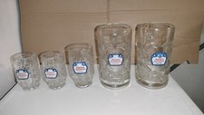 Lotto 5 Bicchieri Boccali Di Vetro Con Manico Pubblicitari Birra Nastro Azzurro