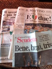 NAPOLI SCUDETTO IL MATTINO 3 QUOTIDIANI APRILE 1990 CAMPIONI MARADONA 