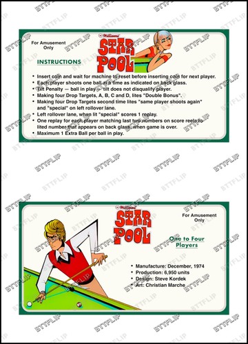 Williams star pool - pool, cartes
