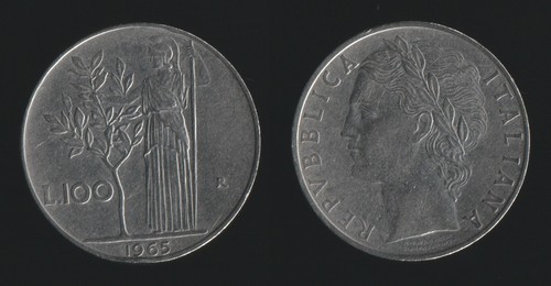 100 lire 1965 minerva - lire, italia
