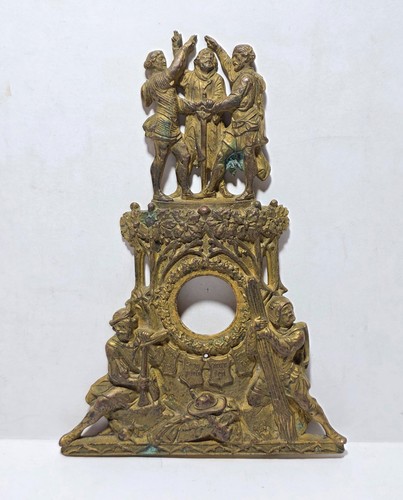 Antica placca bronzo dorato - antica,