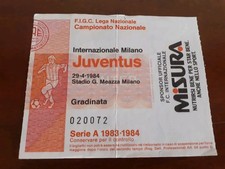 BIGLIETTO STADIO CALCIO VINTAGE INTERNAZIONALE MILANO VS JUVENTUS 1983 1984