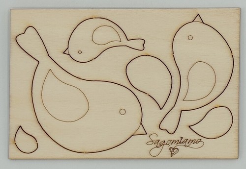 Sagoma legno uccellini