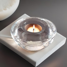 Porta Candele rotondo vetro