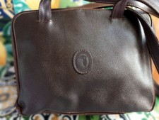BORSA TRUSSARDI IN PELLE MARRONE VINTAGE PERFETTA DOPPIO MANICO LUNGO