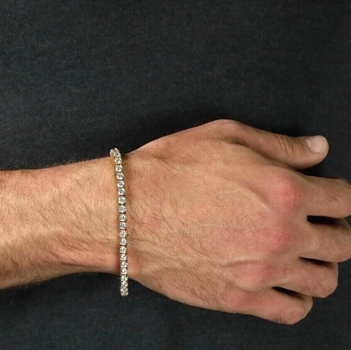 Bracciale tennis uomo 5ct - bracciale,