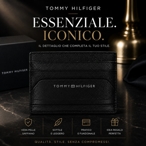 Tommy hilfiger portacarte - tommy, uomo