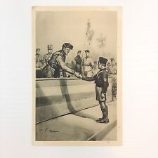 Cartolina d'epoca propaganda fascismo Il premio al balilla serie libro moschetto