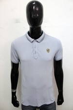 Blauer Polo Uomo Taglia M T-Shirt Maglietta Blu Maglia Cotone Logo Man