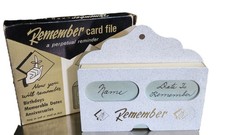 Vintage 1960 Remember Card File n.750 Oyster White ricordo data perpetua