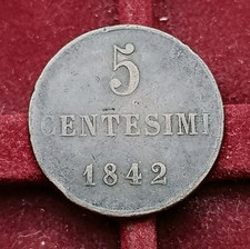 5 Centesimi 1842 Rara- Carlo Alberto- Regno Di Sardegna
