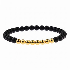 Bracciale NERO e ORO Pietre