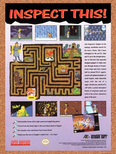 1992 ispettore gadget snes - ispettore,