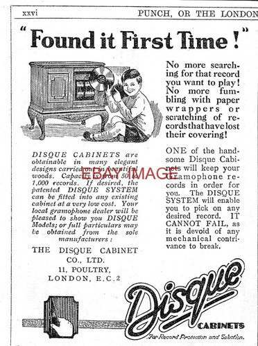 1925 advert for disque - 1925, 'disque'