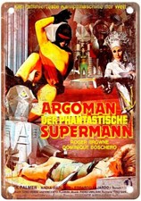 Argoman Fantastic Superman poster film vintage vecchio look retrò insegna metallo MP196