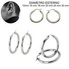 Orecchini uomo pirata a cerchio acciaio donna chiusura a scatto spessore 2 mm