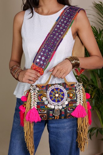 Borsa tribale ricamata - borsa, a