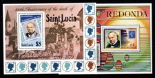 Rowland Hill 1979 blocco 100% nuovo di zecca Santa Lucia, Redonda
