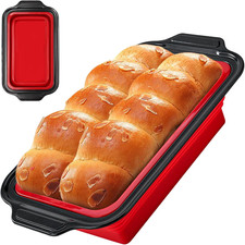 Stampi per Pane in Silicone Pieghevole, Teglia per Pane Con Telaio in Metallo Su